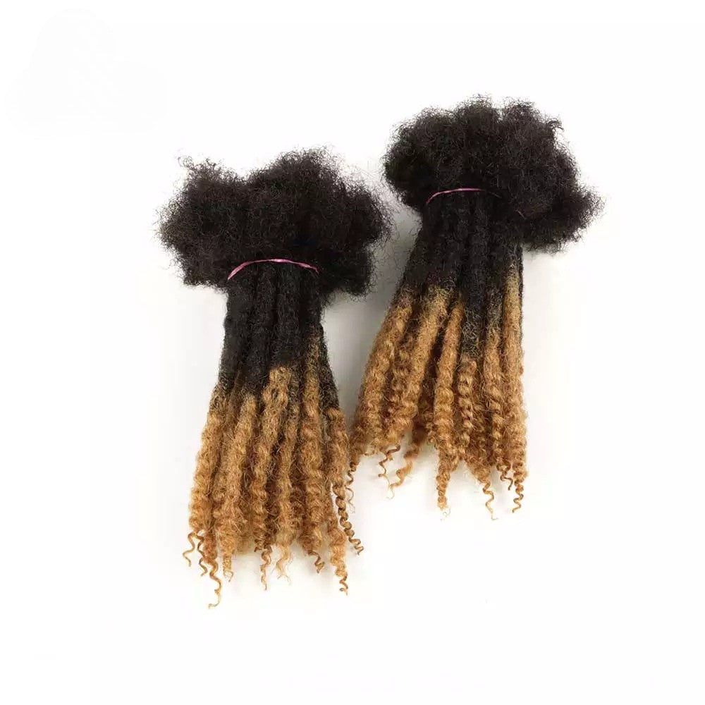 AHVAST 1B/27 Textured Loc Extensions Human Hair Loose End Dreads Locs Crochet Curly Coiled Tips locs 0.6cm