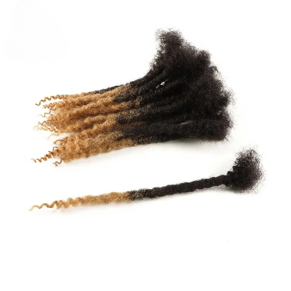 AHVAST 1B/27 Textured Loc Extensions Human Hair Loose End Dreads Locs Crochet Curly Coiled Tips locs 0.6cm