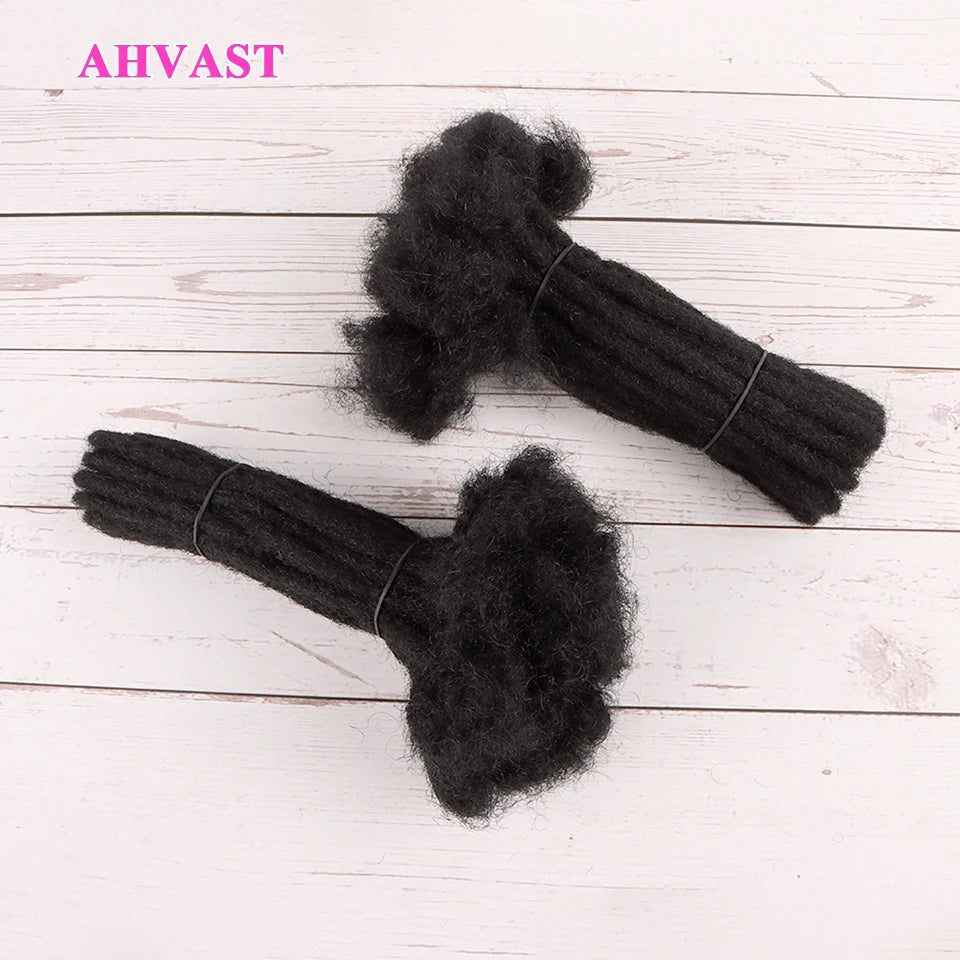 VAST Dreadlock Extensions 100% Human Hair 60 Strands 0.6cm Thickness for Men Women Kids Full Head Handmade Soft