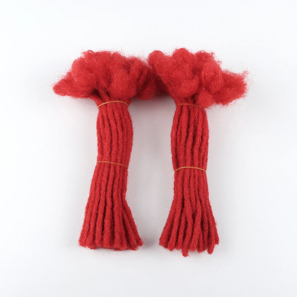 VAST Dreads Extensions 100% Human Hair Red Dreadlocks Full Handmade 0.6cm Thickness 60 Strands