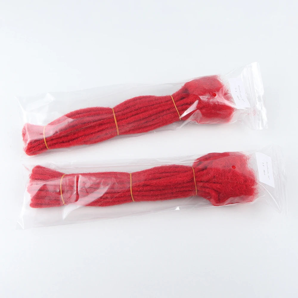 VAST Dreads Extensions 100% Human Hair Red Dreadlocks Full Handmade 0.6cm Thickness 60 Strands