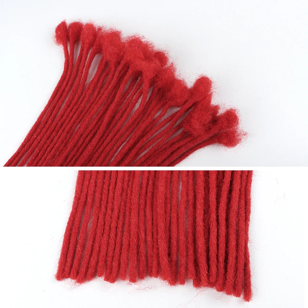 VAST Dreads Extensions 100% Human Hair Red Dreadlocks Full Handmade 0.6cm Thickness 60 Strands