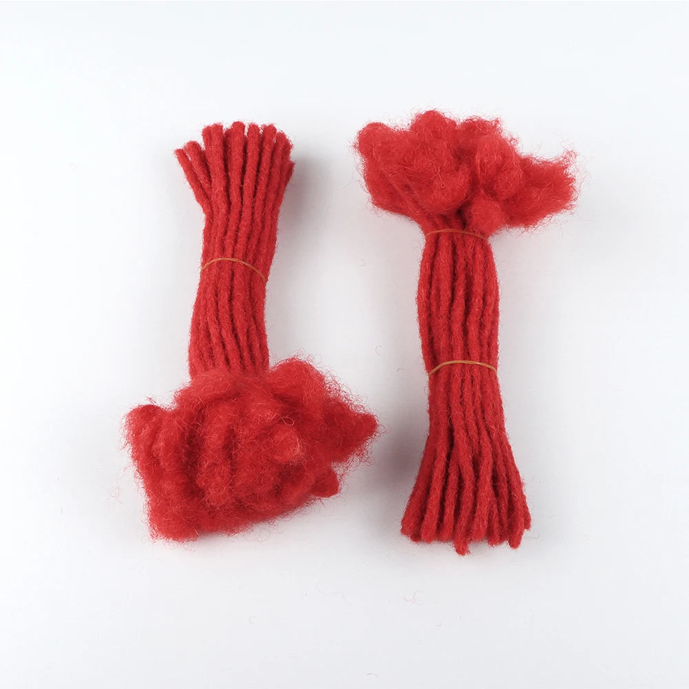 VAST Dreads Extensions 100% Human Hair Red Dreadlocks Full Handmade 0.6cm Thickness 60 Strands