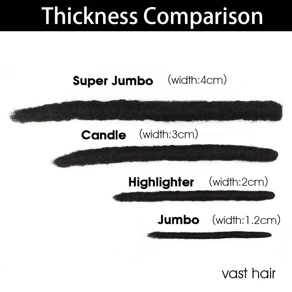 Locsoflove Handmade 3cm/4cm Human Hair Wick Locs Dreadlocks Freadlocks Extension Wholesale Factory Price