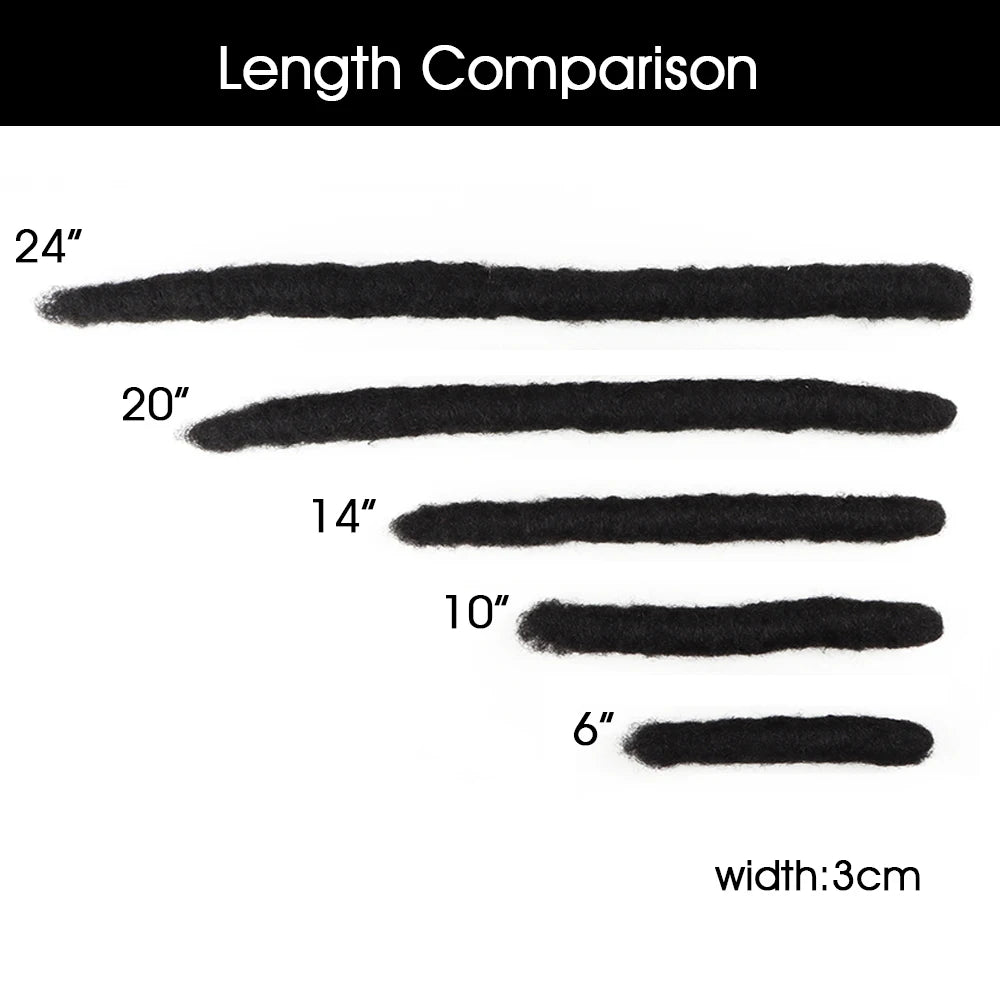 Locsoflove Handmade 3cm/4cm Human Hair Wick Locs Dreadlocks Freadlocks Extension Wholesale Factory Price