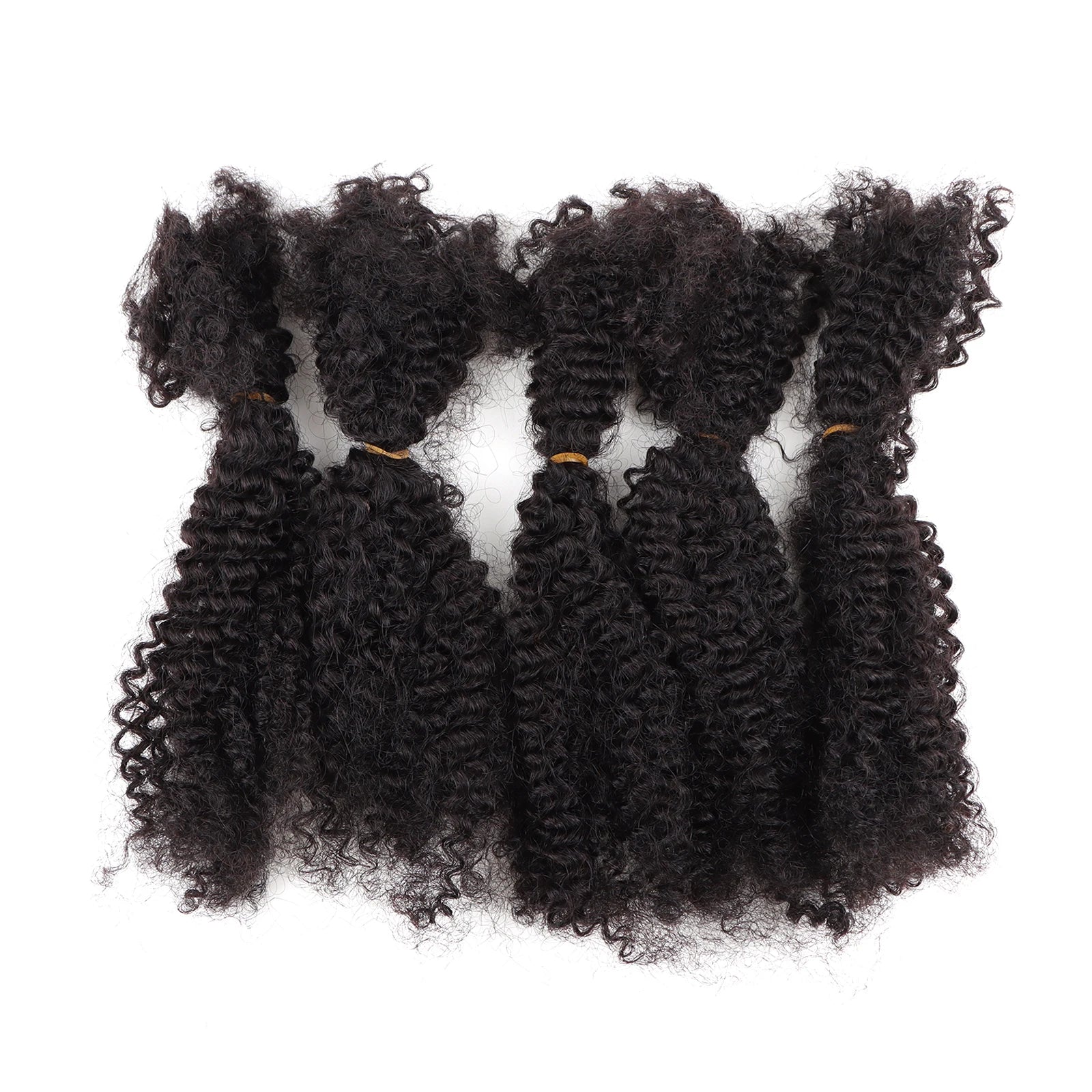 Afro Kinky Curly Locks Hair Extensions Microlocs Human Braiding Hair Bulk Hair For Braiding Natural Black Crochet Braids 4B 4C