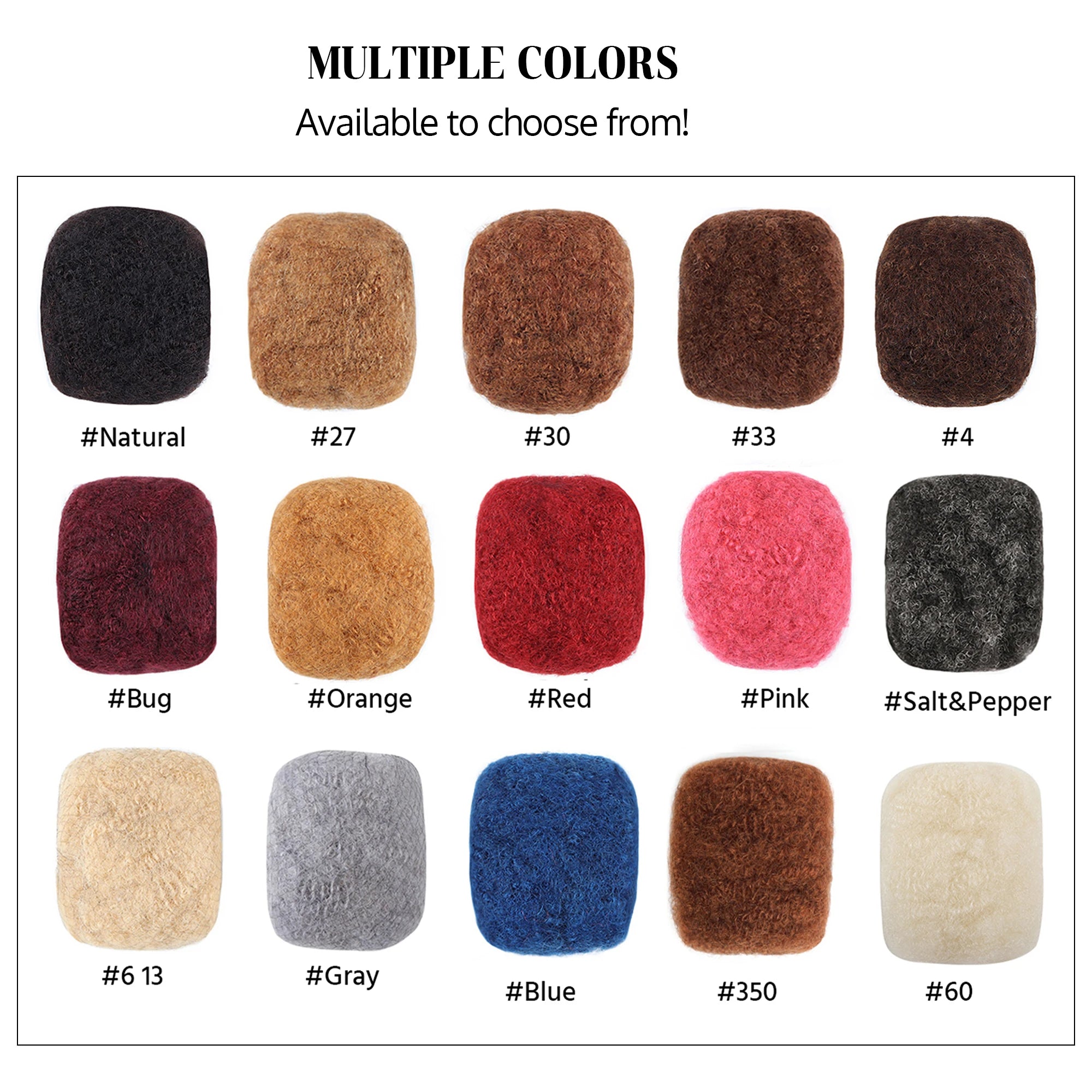 Afro Kinkys Bulk Human Hair for Dreadlock Extensions 8 Inches 1 Pack 30 Gram Loc Repair Afro Kinky Braiding Human Hair for LOCS