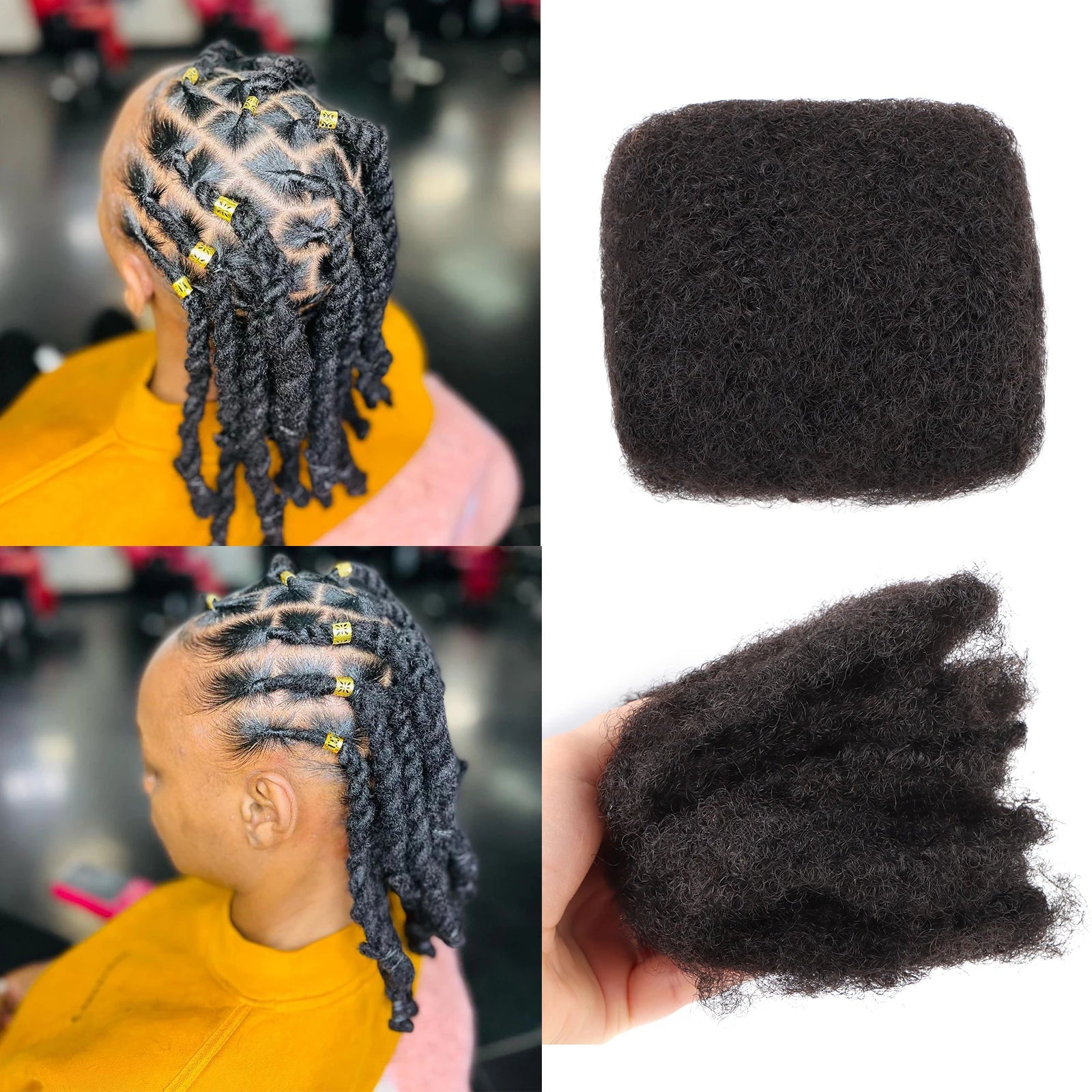 AHVAST Cheap Afro Kinky Hair Bulk Dread LOCS Extensions Dread Hair Extensionsr Braid Hair Natural black color