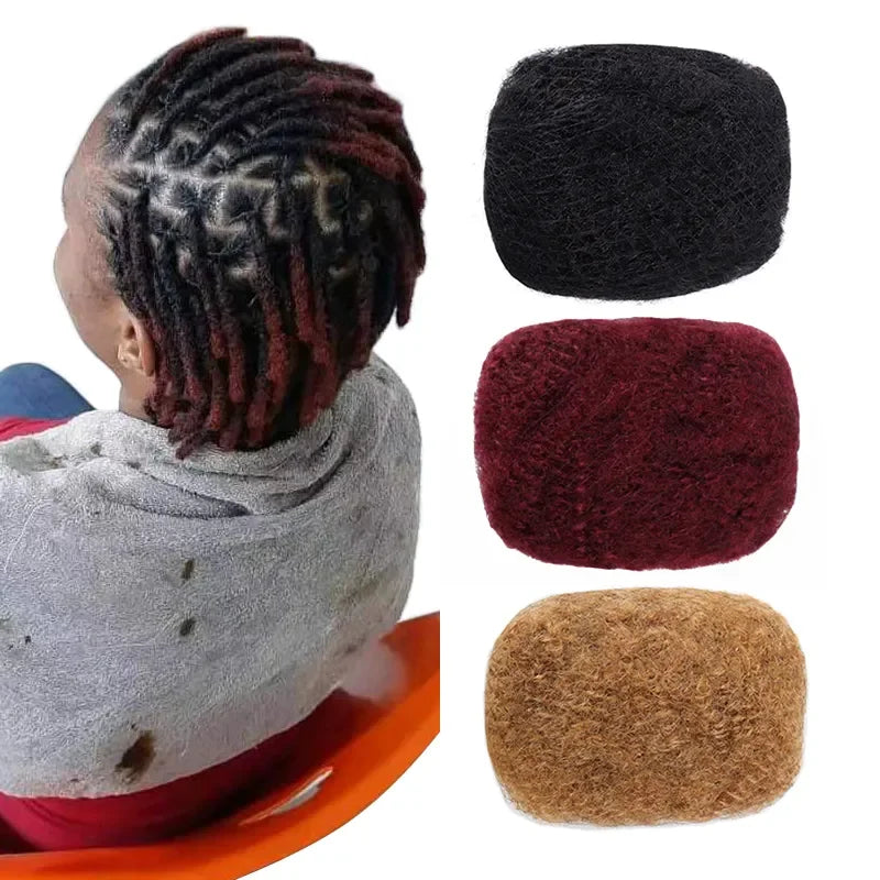 Afro Kinkys Bulk Human Hair for Dreadlock Extensions 8 Inches 1 Pack 30 Gram Loc Repair Afro Kinky Braiding Human Hair for LOCS