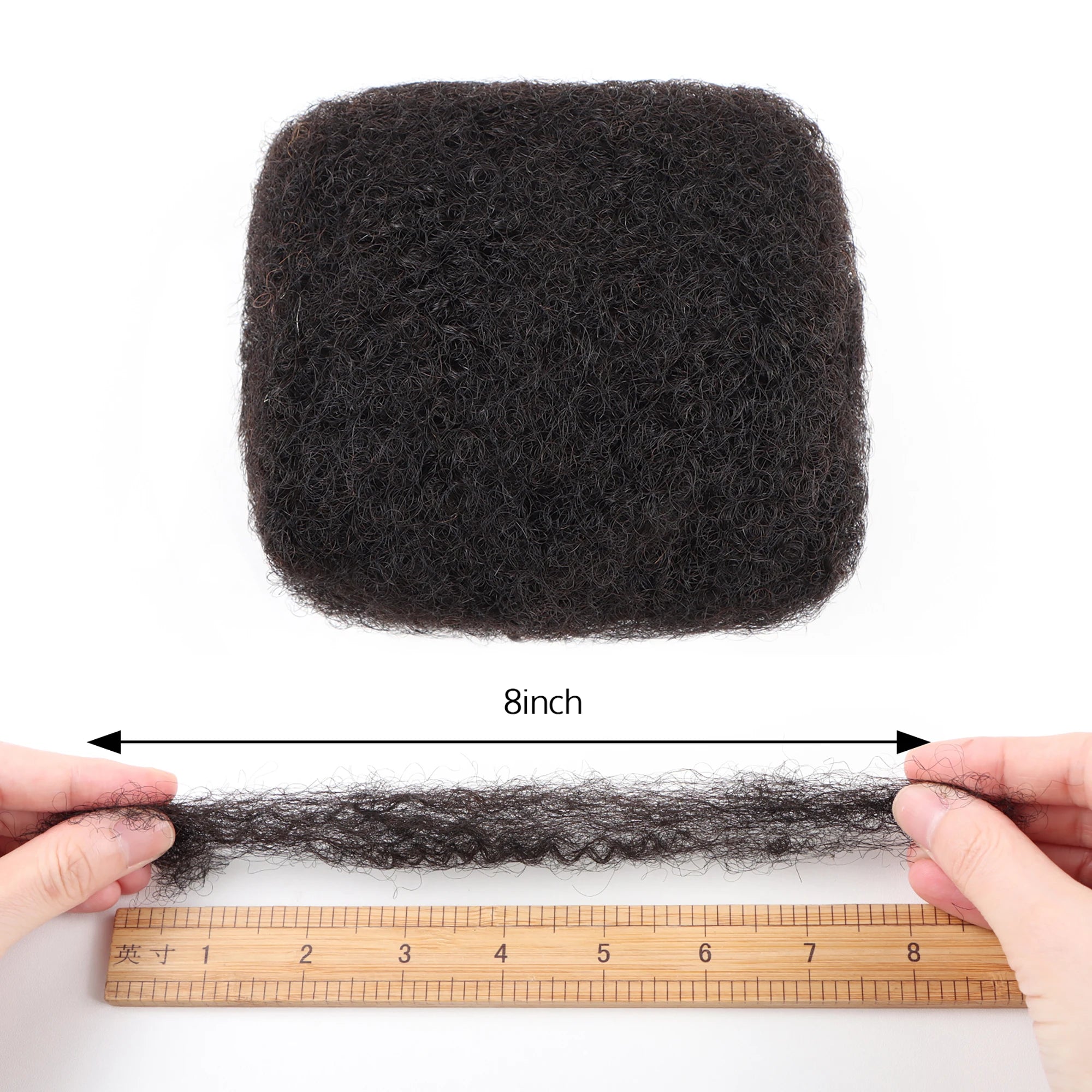 Afro Kinkys Bulk Human Hair for Dreadlock Extensions 8 Inches 1 Pack 30 Gram Loc Repair Afro Kinky Braiding Human Hair for LOCS