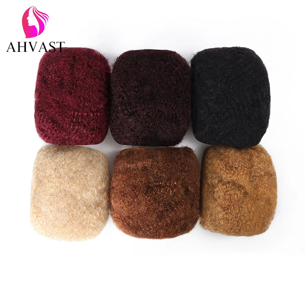 AHVAST Wholesale Tight Afro Kinky Hair Bulk 100% Human Hiar For Crochet DreadLocks Of Black 8 inch Repair Locs