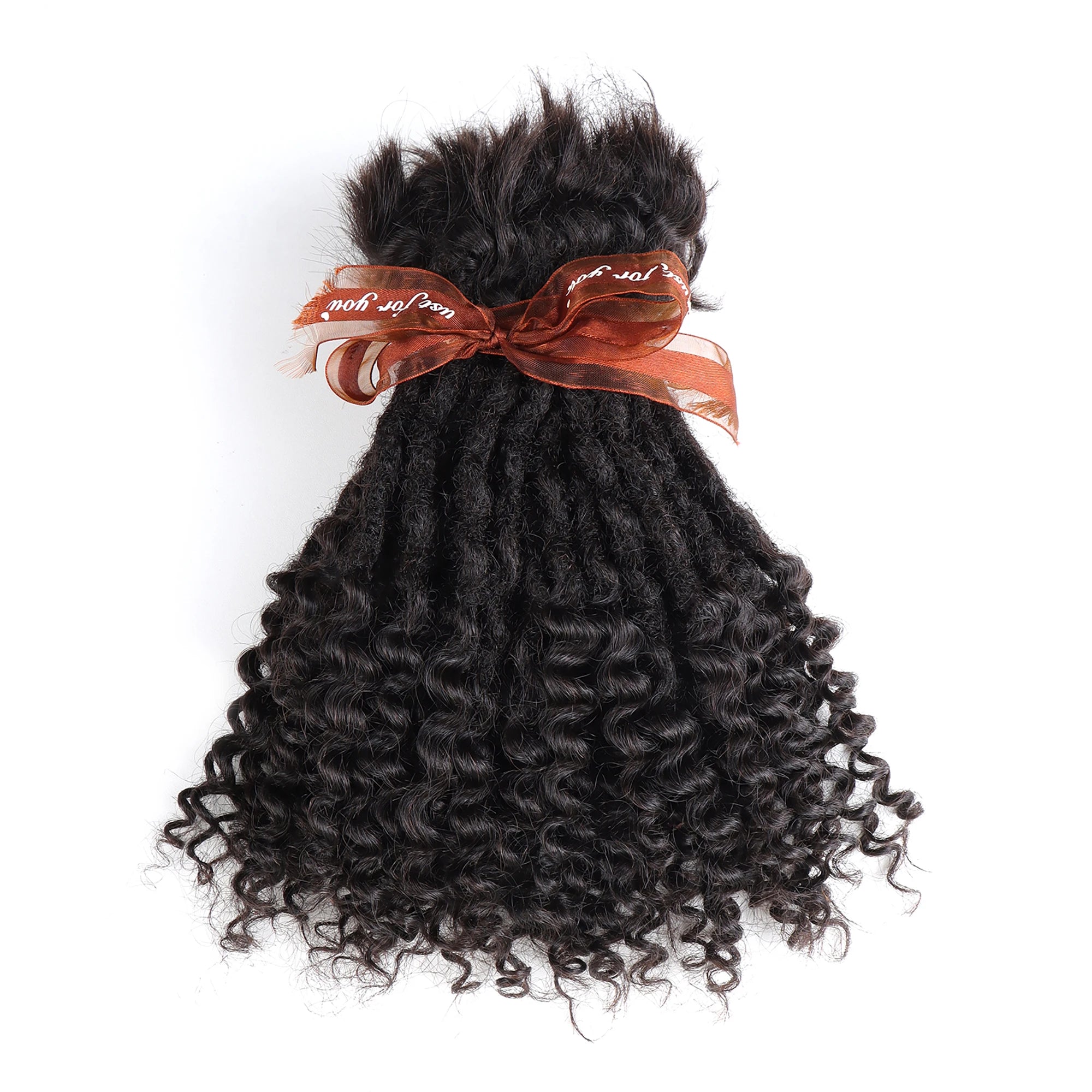 AHVAST 0.4cm 0.6cm 0.8cm Width 100%Human Hair Textured Loc Extension Natural Hair Curly Hair,Full Handmade Permanent Hair