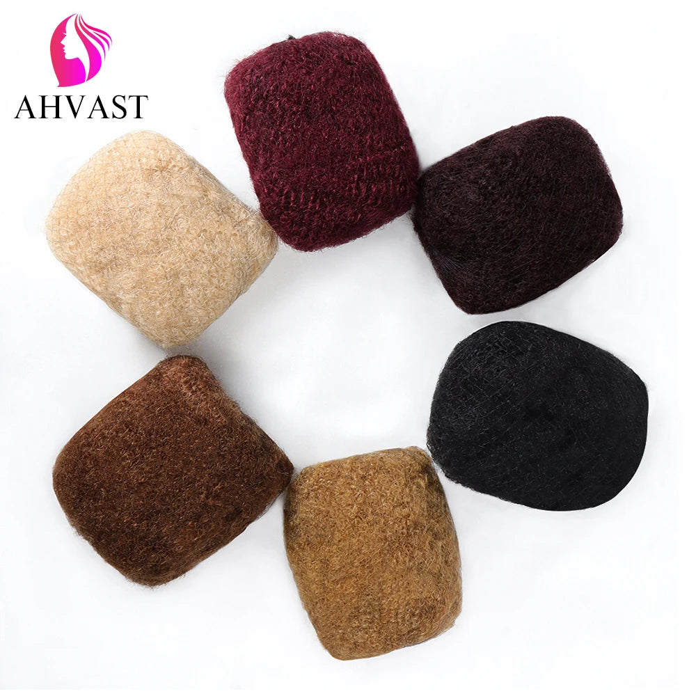 AH VAST Afro kinky Curly Bulk Human Hair For Locs and Braiding 30g/pc Natural Balck Color Brazilian Remy Hair Dyeable Bleachable