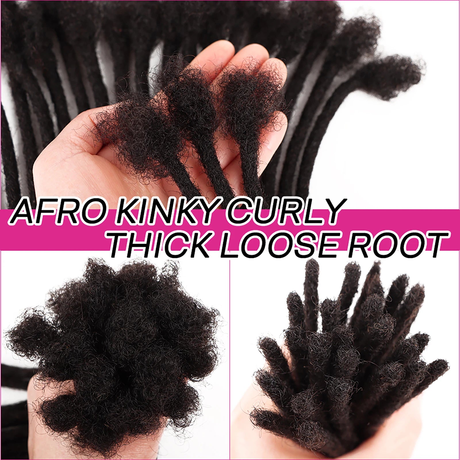 AHVAST 0.2cm 0.4cm 0.6cm 0.8cm Dread Locks Crochet Hair 100% Real Human Hair Handmade Mirco Dreadlocks Extension For Men Women