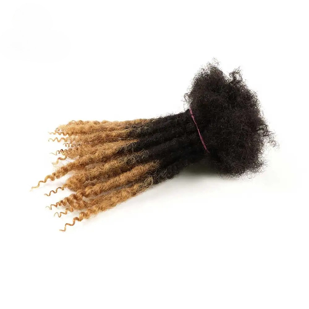 AHVAST 1B/27 Textured Loc Extensions Human Hair Loose End Dreads Locs Crochet Curly Coiled Tips locs 0.6cm