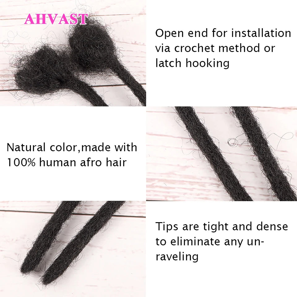 AHVAST Cheap Dread LOCS  Extensions  NATURAL Human Hair  free shipping Natural black color #30 Color For Women And Men And Salon