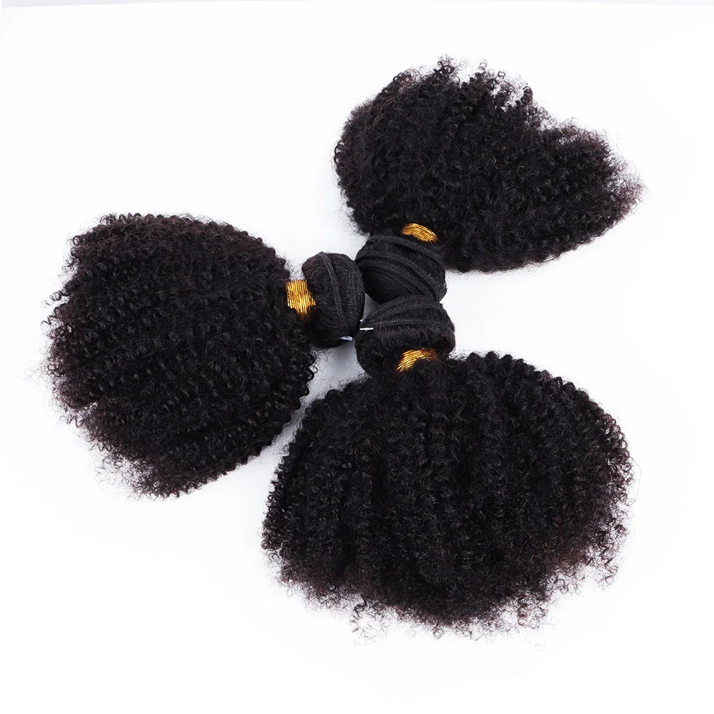 VAST Afro Kinky Curly Hair Bundles 100 Human Remy  Hair Extension 8-30 Inch Natural Black Color