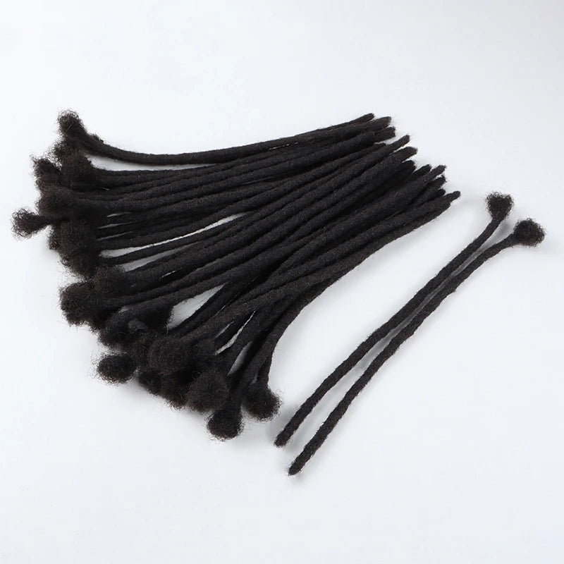 LocsOfLove 0.2cm 0.4cm 0.6cm 0.8cm Dread Locks Crochet Hair 100% Real Human Hair Handmade Micro Dreadlocks Extension For Men Women