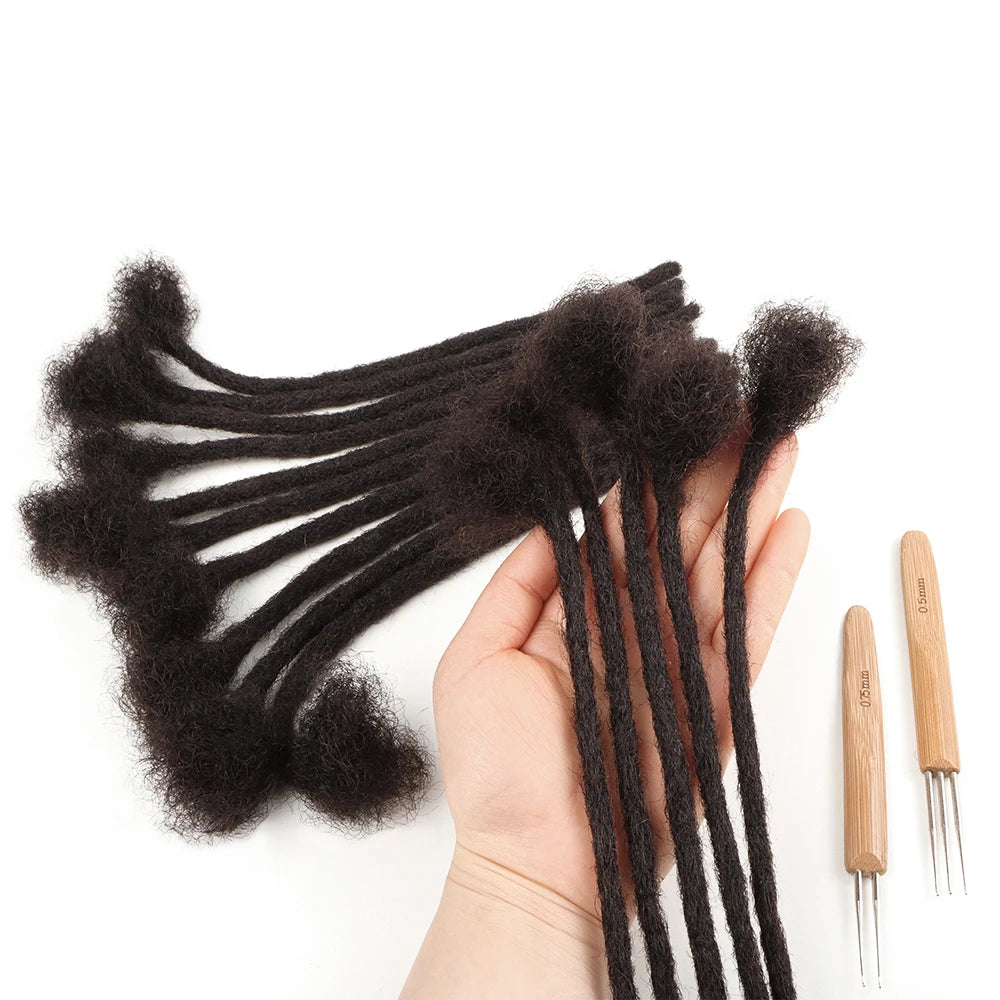 AHVAST Dreadlocks Extentions Wholesale 100% Handmade Human Hair Locs Light Weight Can be Bleached and Dyed Soft Natual Hair