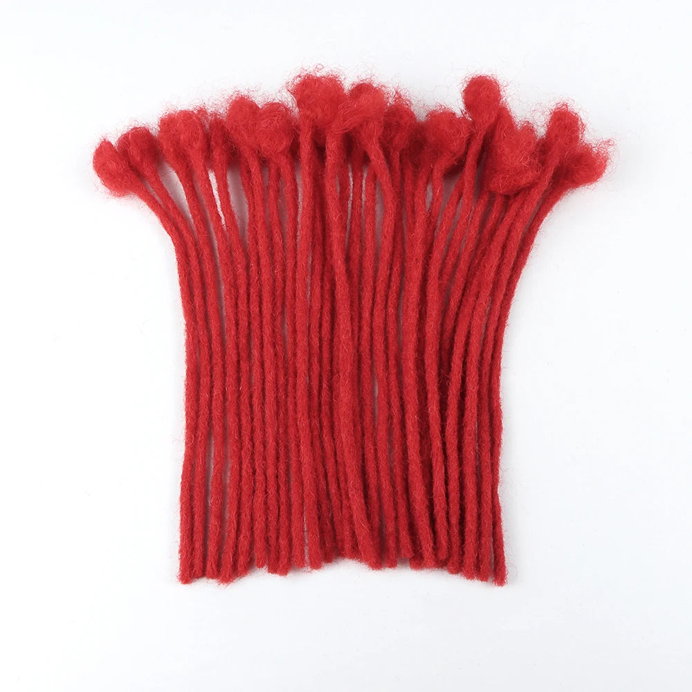 VAST Dreads Extensions 100% Human Hair Red Dreadlocks Full Handmade 0.6cm Thickness 60 Strands