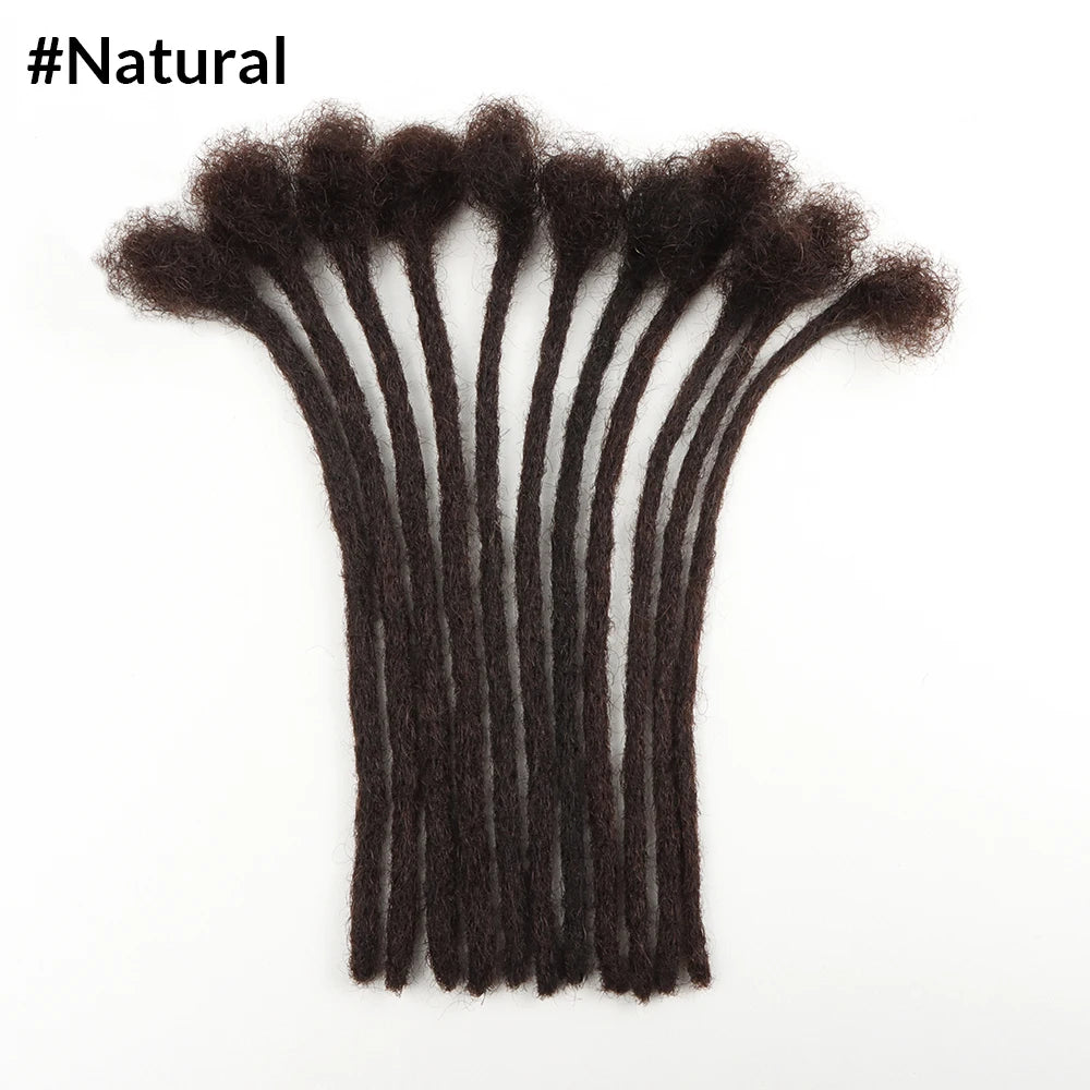 VAST 0.6cm 20/40/60 Strands 100% Human Hair Afro Kinky Dreadlock Extensions for Women Full Head Handmade Human Locs Extension