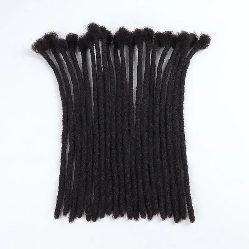 Locsoflove 0.2cm 0.4cm 0.6cm 0.8cm Dread Locks Crochet Hair 100% Real Human Hair Handmade Mirco Dreadlocks Extension For Men Women