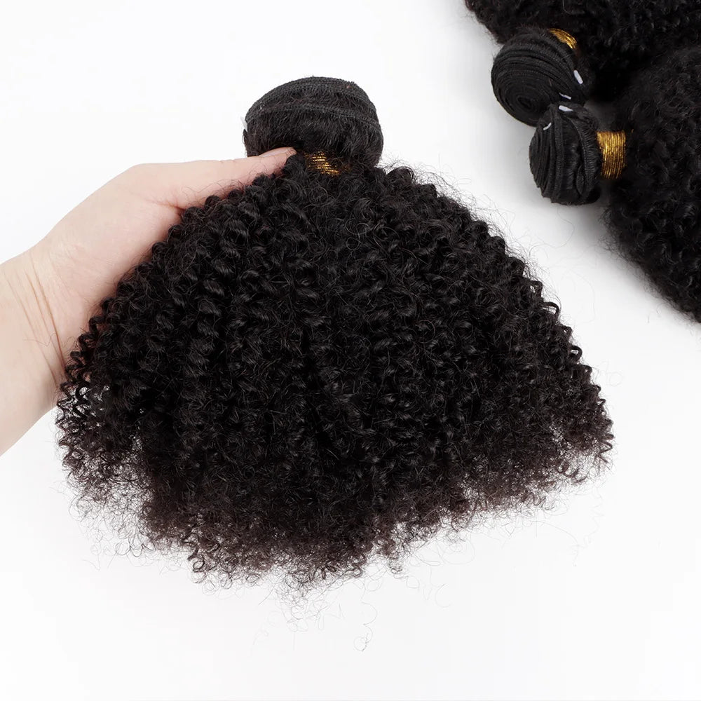 VAST Afro Kinky Curly Hair Bundles 100 Human Remy  Hair Extension 8-30 Inch Natural Black Color