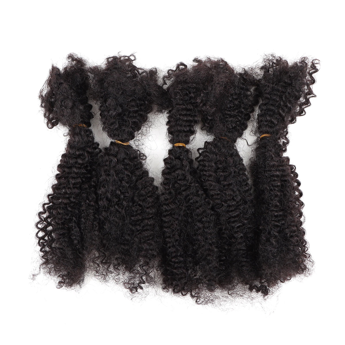 Afro Kinky Curly Locks Hair Extensions Microlocs Human Braiding Hair Bulk Hair For Braiding Natural Black Crochet Braids 4B 4C