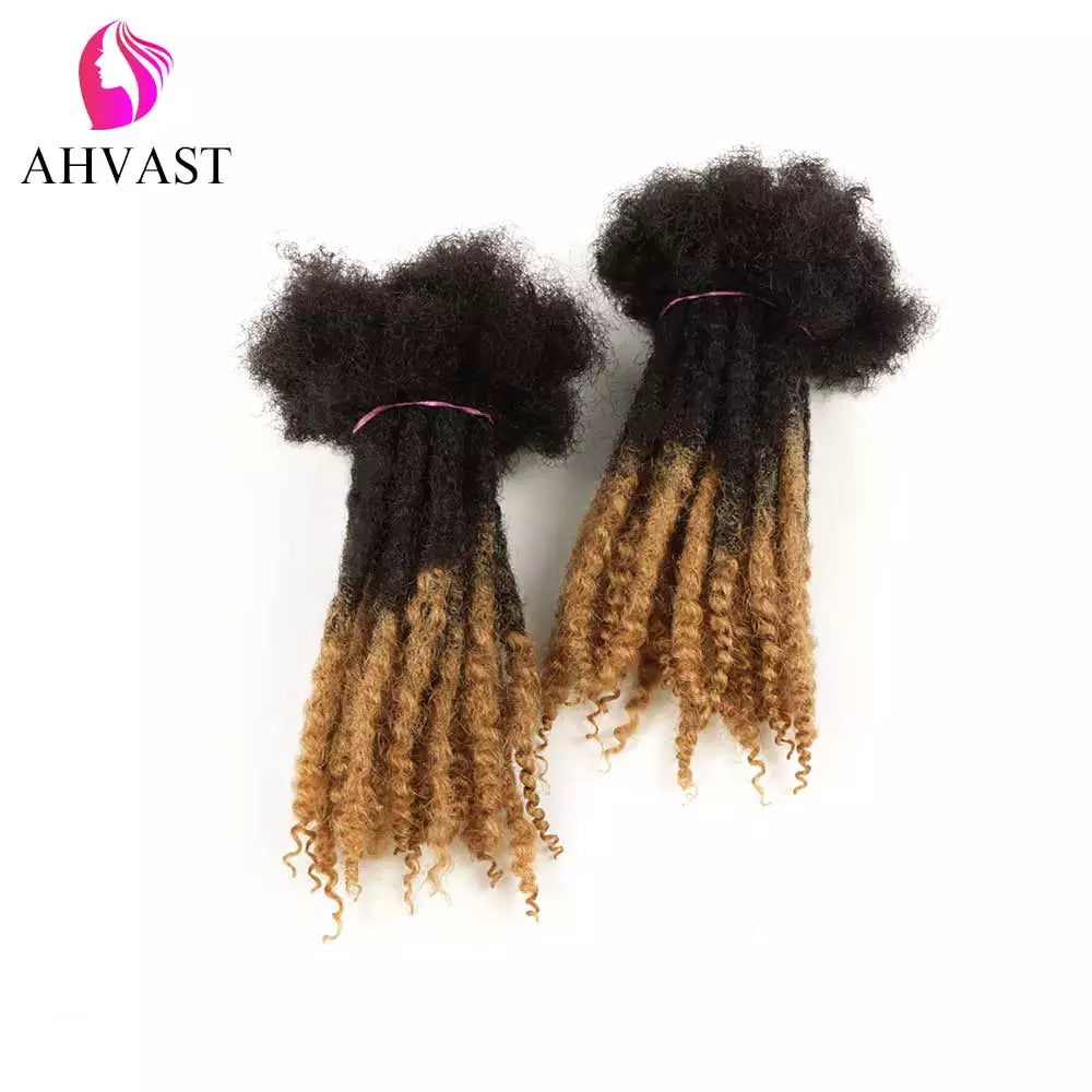 AHVAST 1B/27 Textured Loc Extensions Human Hair Loose End Dreads Locs Crochet Curly Coiled Tips locs 0.6cm