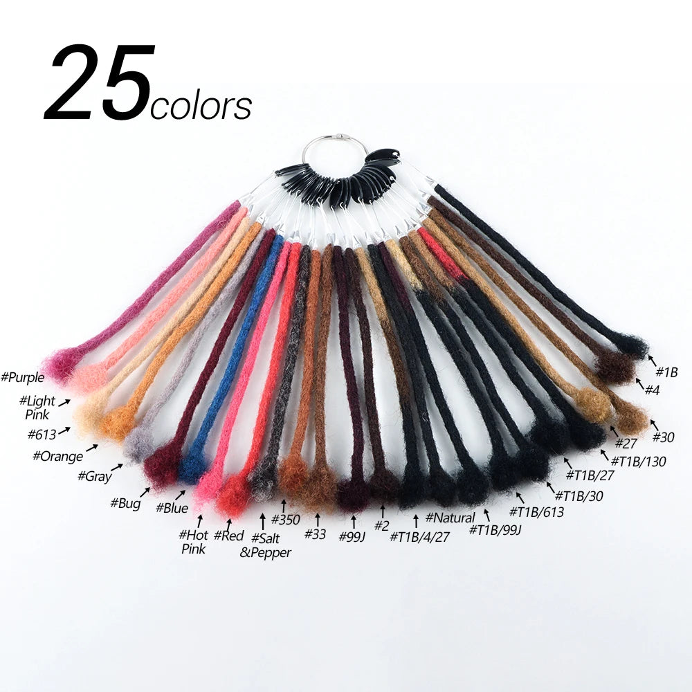 LocsOfLove 0.2cm 0.4cm 0.6cm 0.8cm Dread Locks Crochet Hair 100% Real Human Hair Handmade Micro Dreadlocks Extension For Men Women