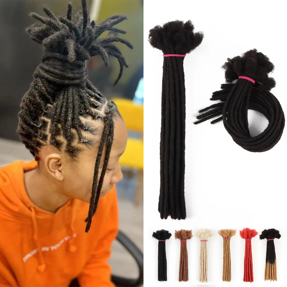 AHVAST 100% Real Human Hair Dreadlock Extensions for Man/Women Permanent Loc Extensions Can Be Dyed And Bleached