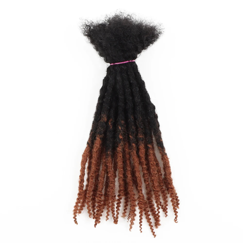 AHVAST 1B/27 Textured Loc Extensions Human Hair Loose End Dreads Locs Crochet Curly Coiled Tips locs 0.6cm