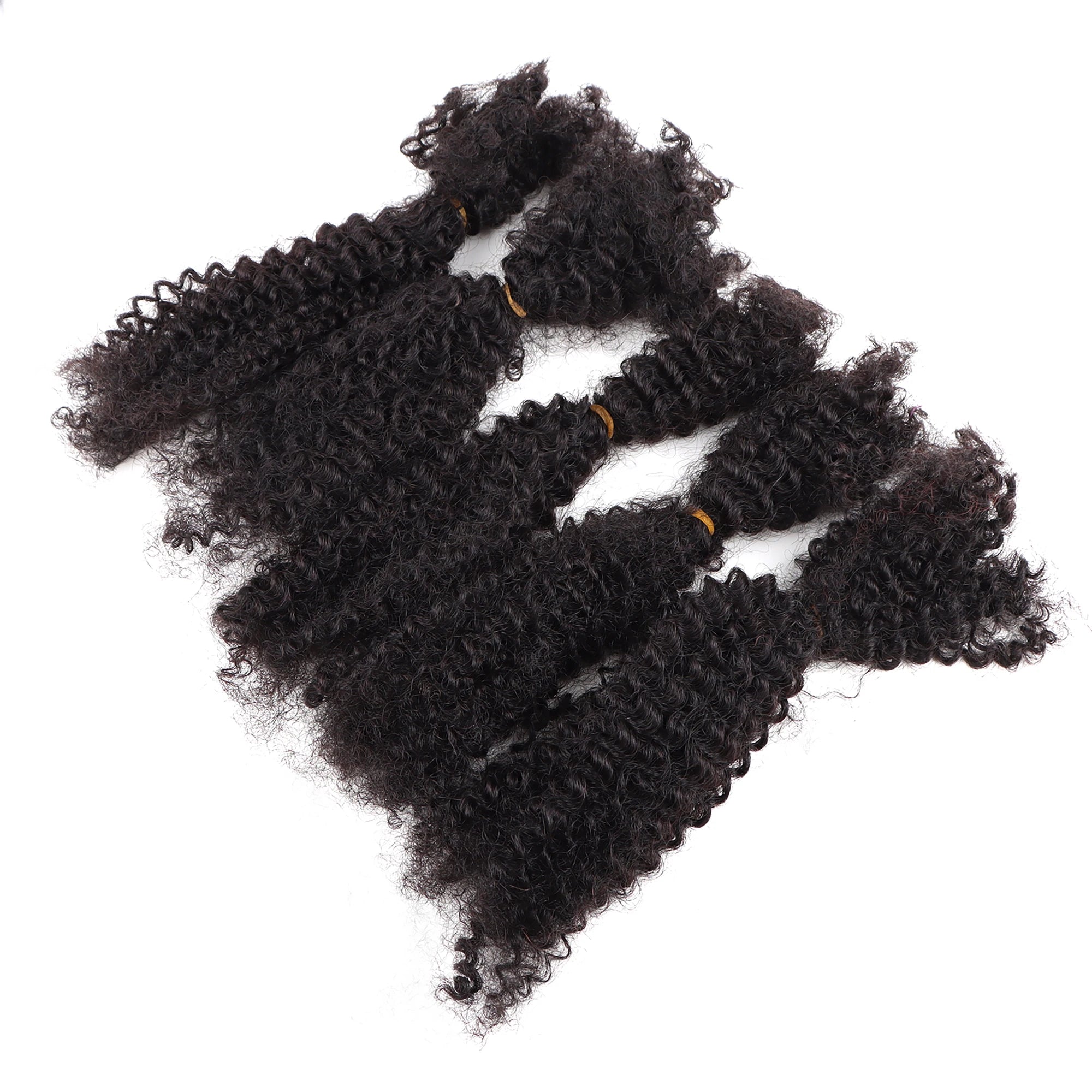 Afro Kinky Curly Locks Hair Extensions Microlocs Human Braiding Hair Bulk Hair For Braiding Natural Black Crochet Braids 4B 4C