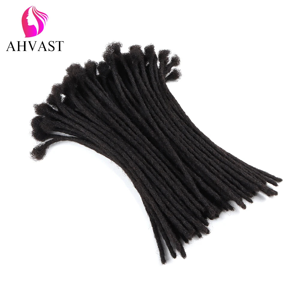 AHVAST Dreads Natural Color Locs Extensions 100% Full Handmade Human Hair Soft Dreadlocks Can be Dyed and Bleached