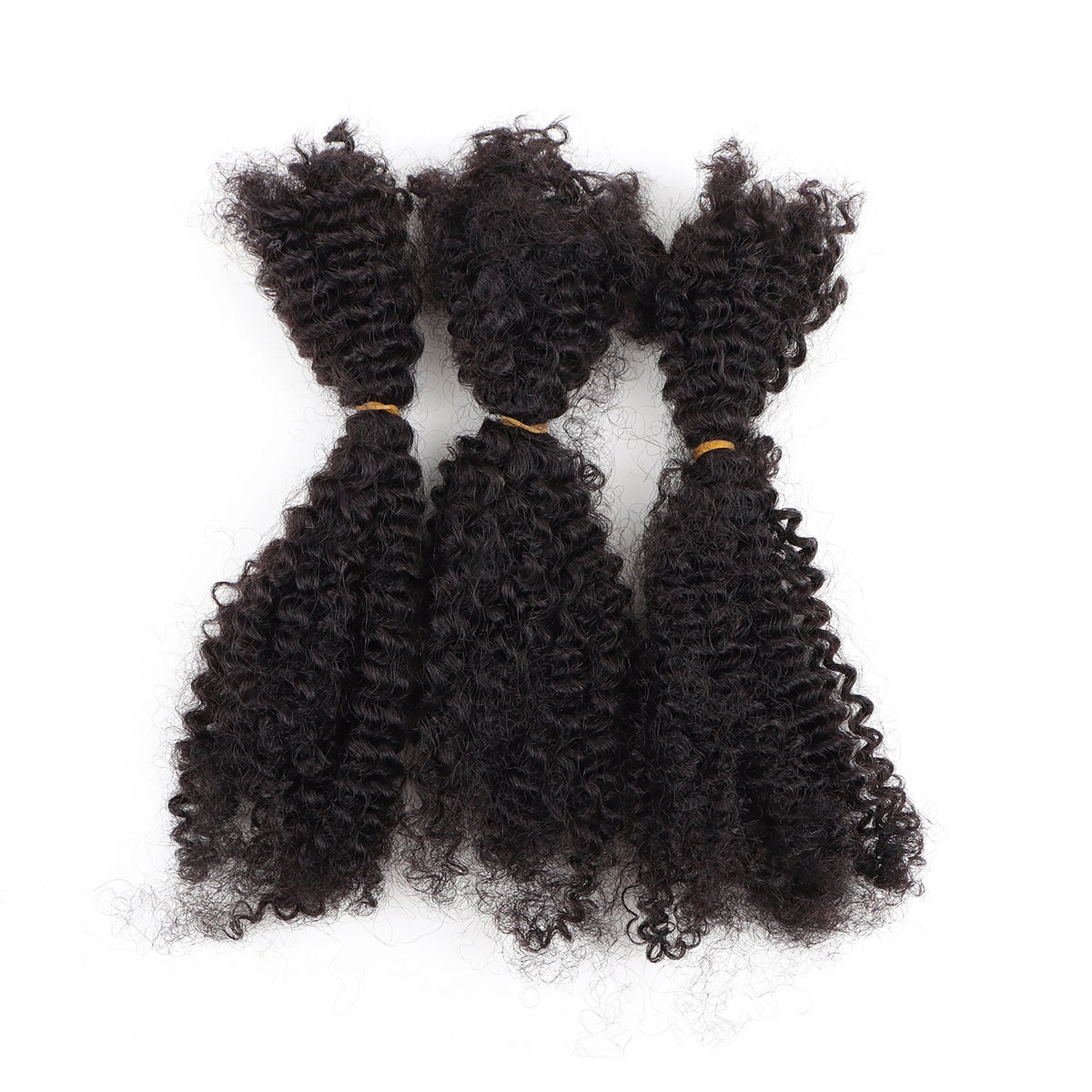 Afro Kinky Curly Locks Hair Extensions Microlocs Human Braiding Hair Bulk Hair For Braiding Natural Black Crochet Braids 4B 4C