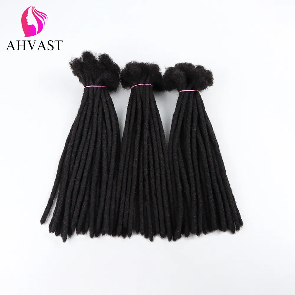 AHVAST Dreads Natural Color Locs Extensions 100% Full Handmade Human Hair Soft Dreadlocks Can be Dyed and Bleached