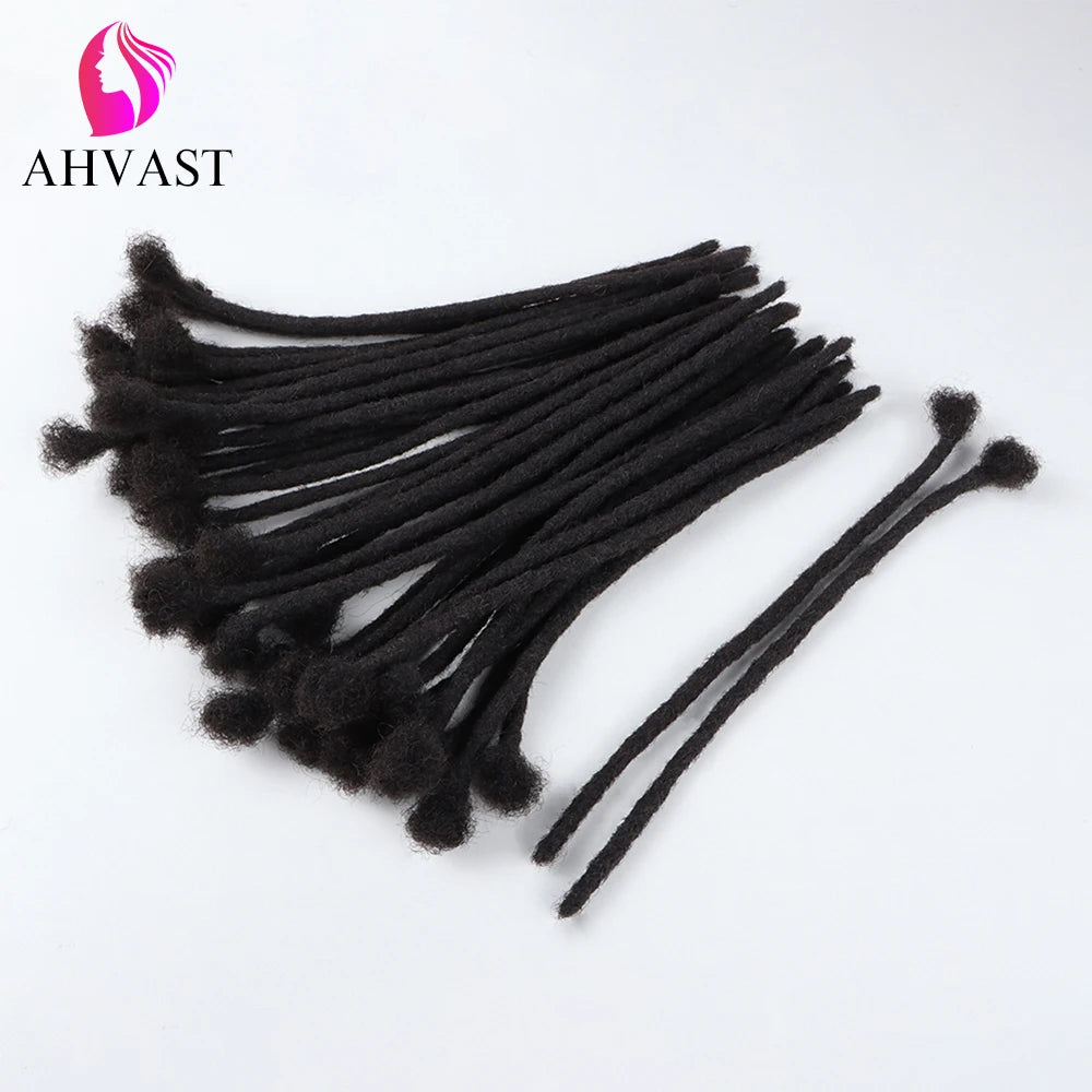 AHVAST Dreads Natural Color Locs Extensions 100% Full Handmade Human Hair Soft Dreadlocks Can be Dyed and Bleached