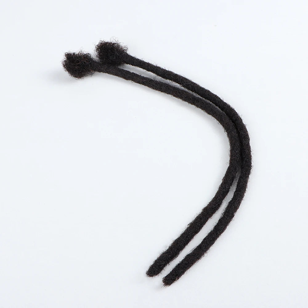 AHVAST 4inch and 6inch Natural black  Color Dreads Extensions 100% Full Handmade Human Hair Soft Dreadlocks 60 Strands