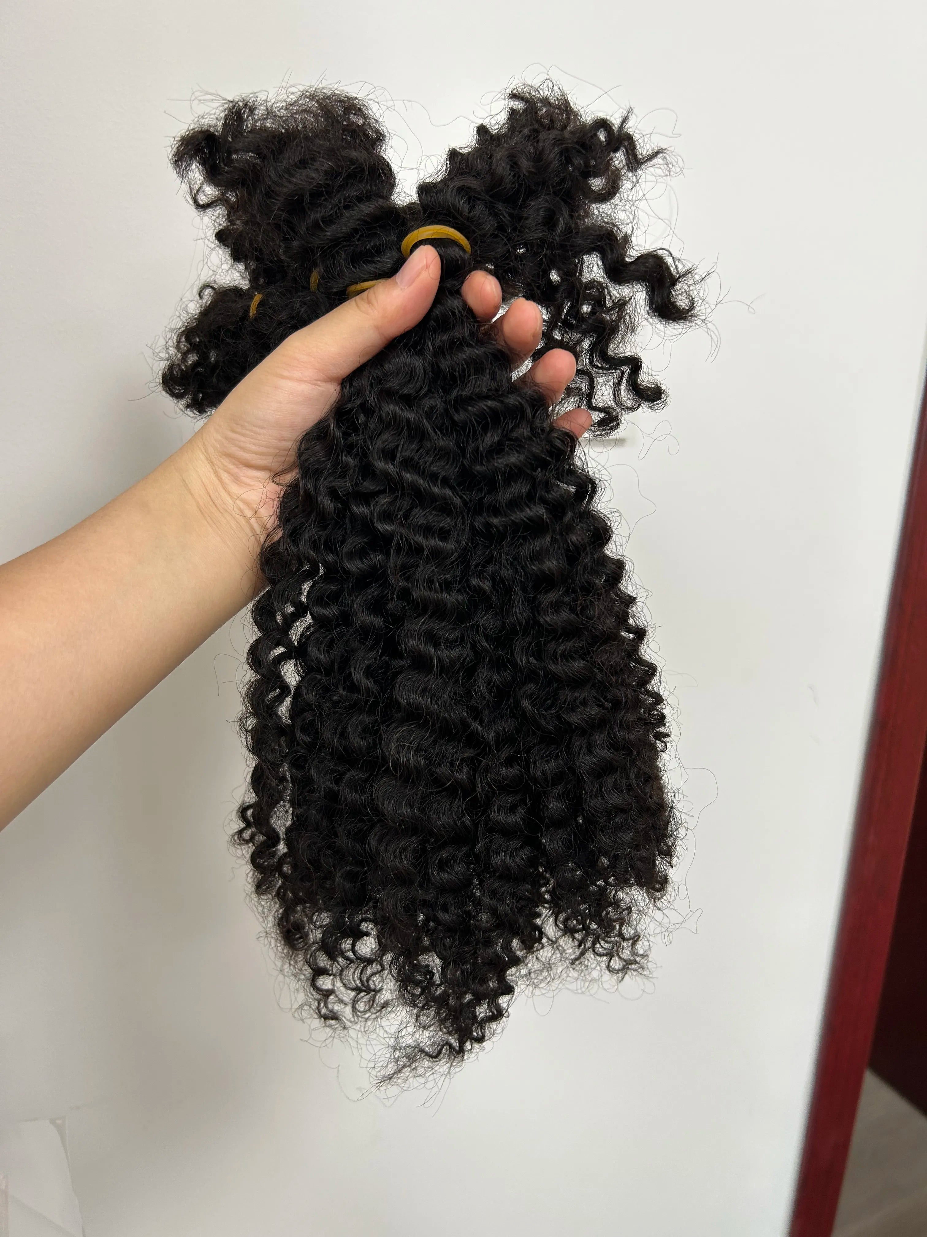 100g Afro Kinky Curly Locks Hair Extensions Microlocs Human Braiding Hair Bulk Hair For Braiding Crochet Braids 4B 4C