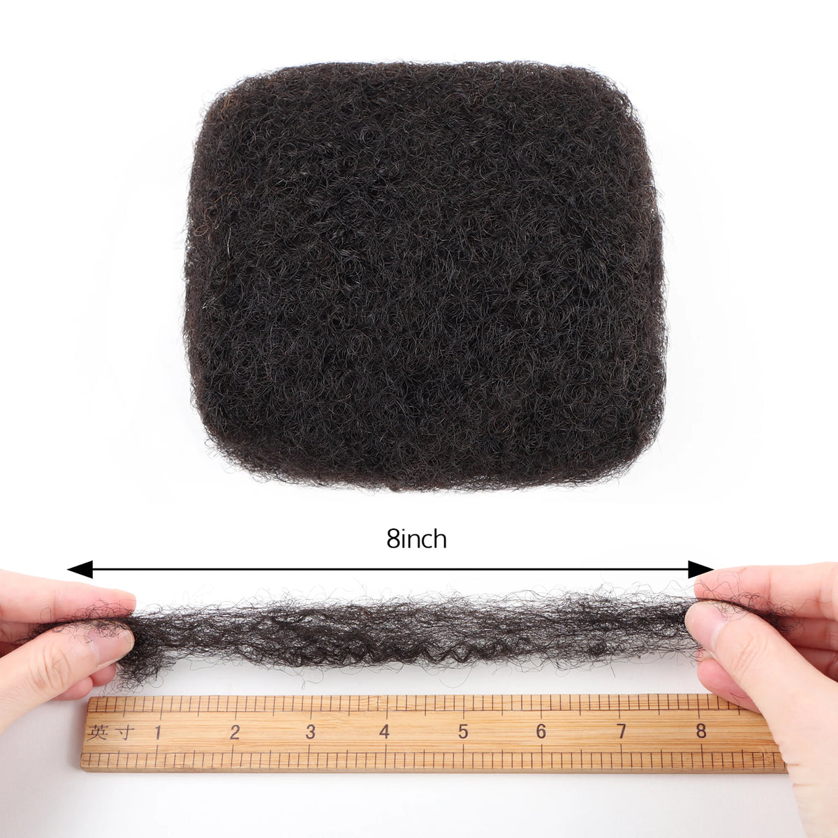 Afro Kinkys Bulk Human Hair for Dreadlock Extensions 8 Inches 1 Pack 30 Gram Loc Repair Afro Kinky Braiding Human Hair for LOCS