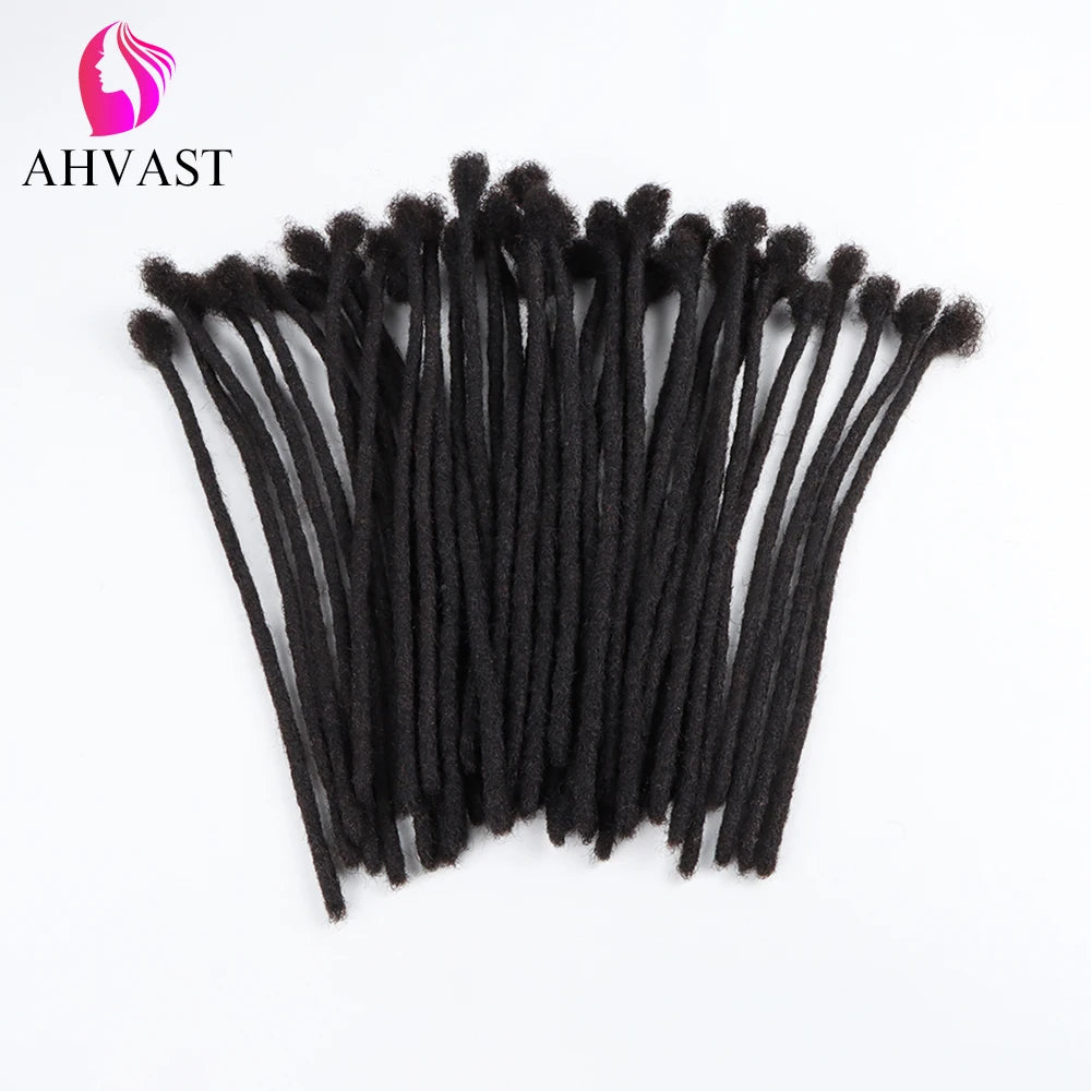 AHVAST Dreads Natural Color Locs Extensions 100% Full Handmade Human Hair Soft Dreadlocks Can be Dyed and Bleached