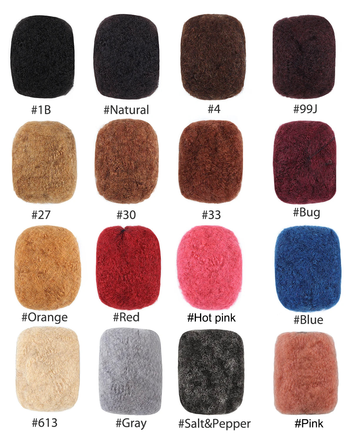 Vast Wholesale Tight Afro Kinky Hair Bulk 100% Human  For DreadLocks Off Black  8 inch 30grams