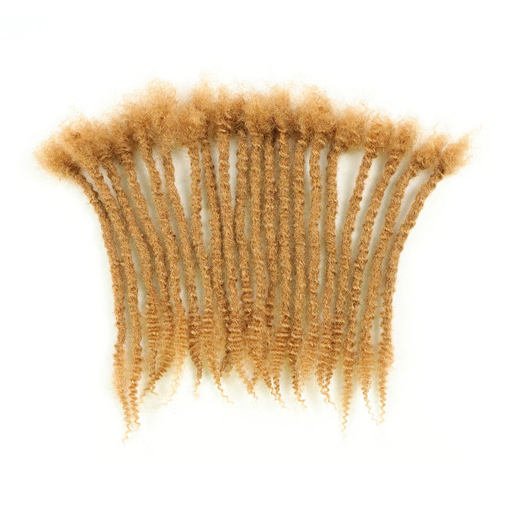 AHVAST 100% Human Hair Curly Ends Locs Texture Locs Dreadlocks Extensions Textured Coiled Tips Locs