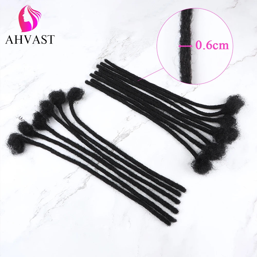 AHVAST 100% Real Human Hair Dreadlock Extensions for Man/Women Permanent Loc Extensions Can Be Dyed And Bleached