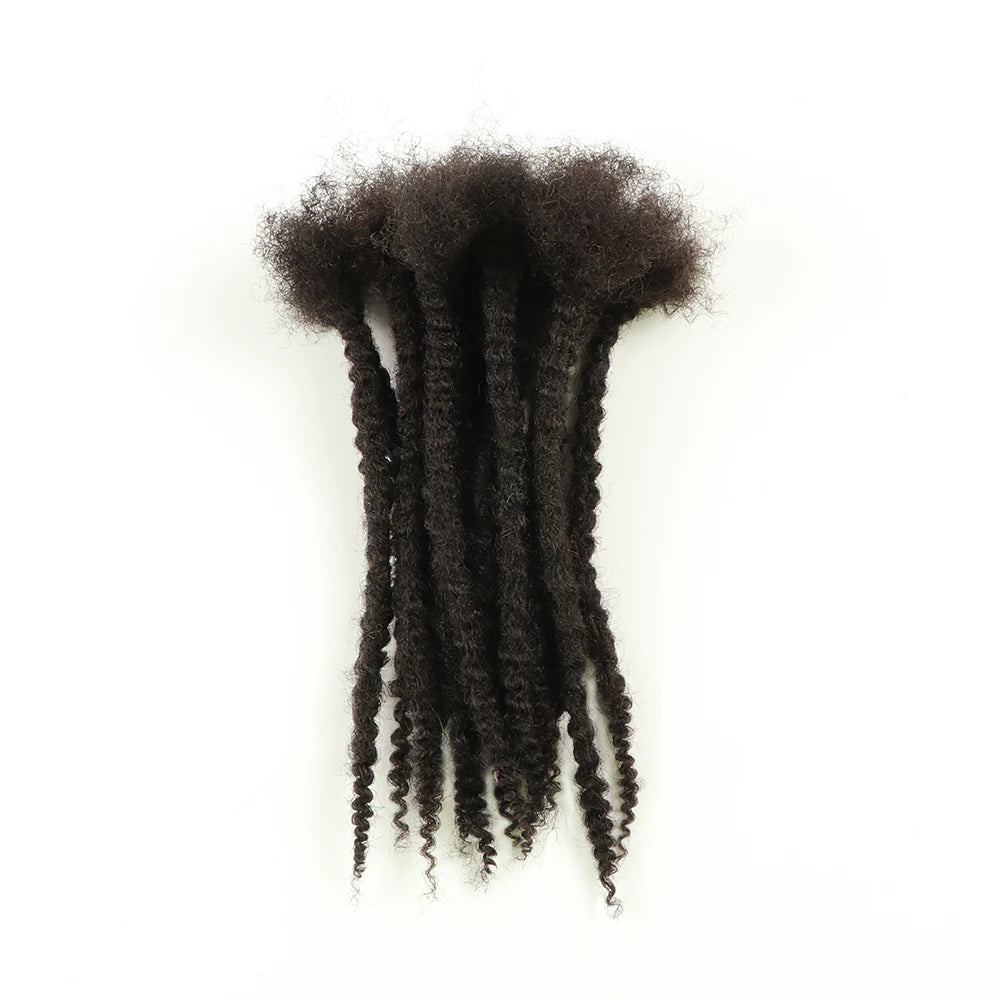 AHVAST 100% Human Hair Curly Ends Locs Texture Locs Dreadlocks Extensions Textured Coiled Tips Locs