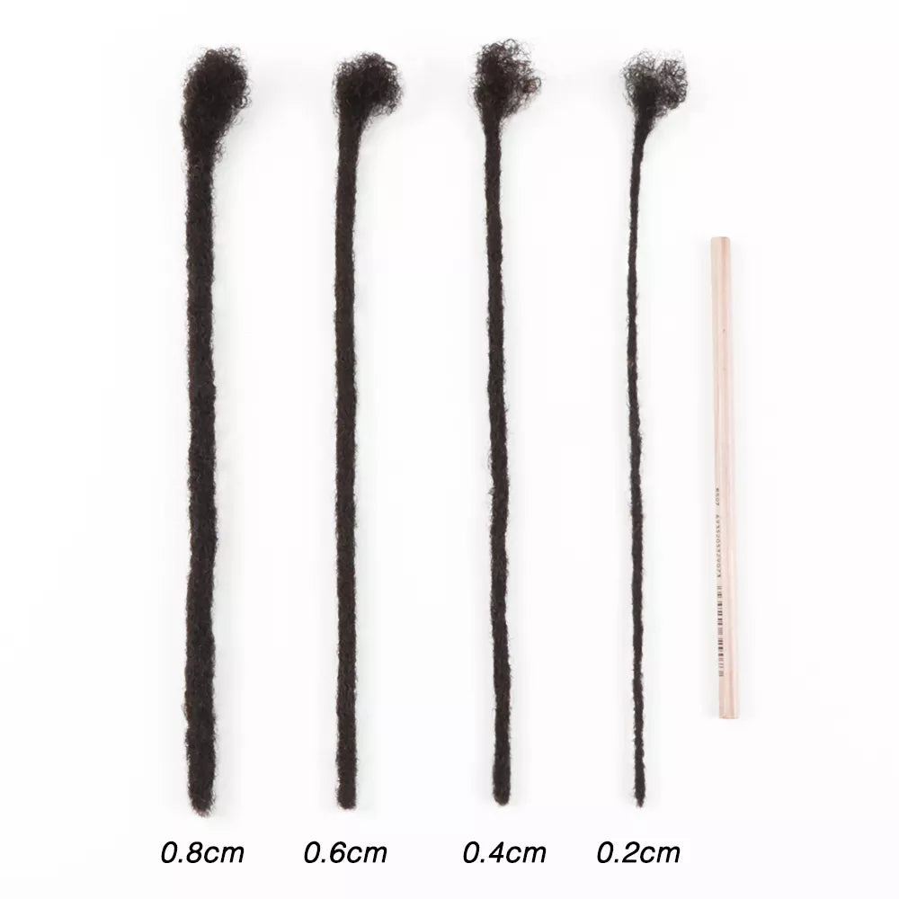 LocsOfLove 0.2cm 0.4cm 0.6cm 0.8cm Dread Locks Crochet Hair 100% Real Human Hair Handmade Micro Dreadlocks Extension For Men Women