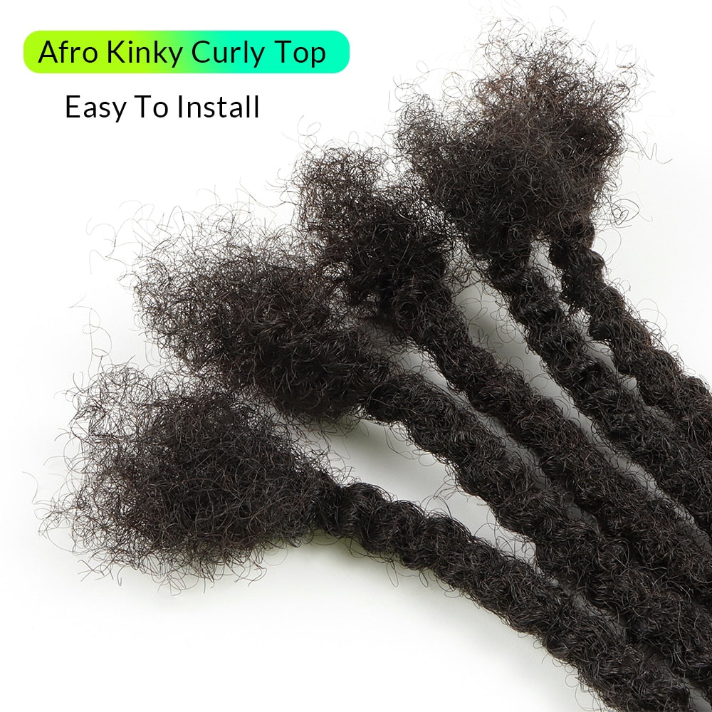 100% Human Hair Texture Locs Dreadlocks Extensions | Coiled Tips Locs