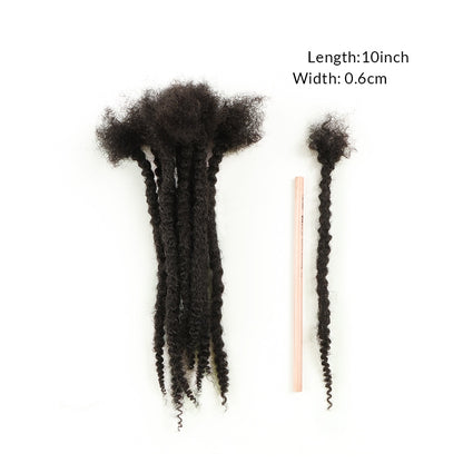 100% Human Hair Texture Locs Dreadlocks Extensions | Coiled Tips Locs